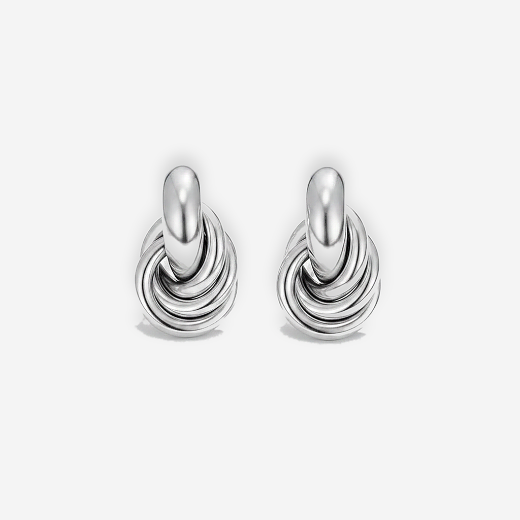 Sofia Twisted Silver Hoops