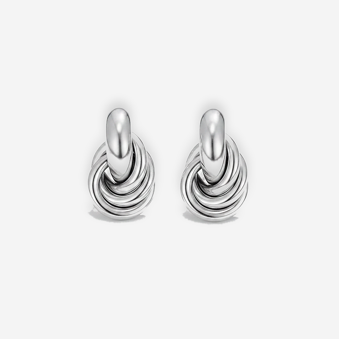 Sofia Twisted Silver Hoops