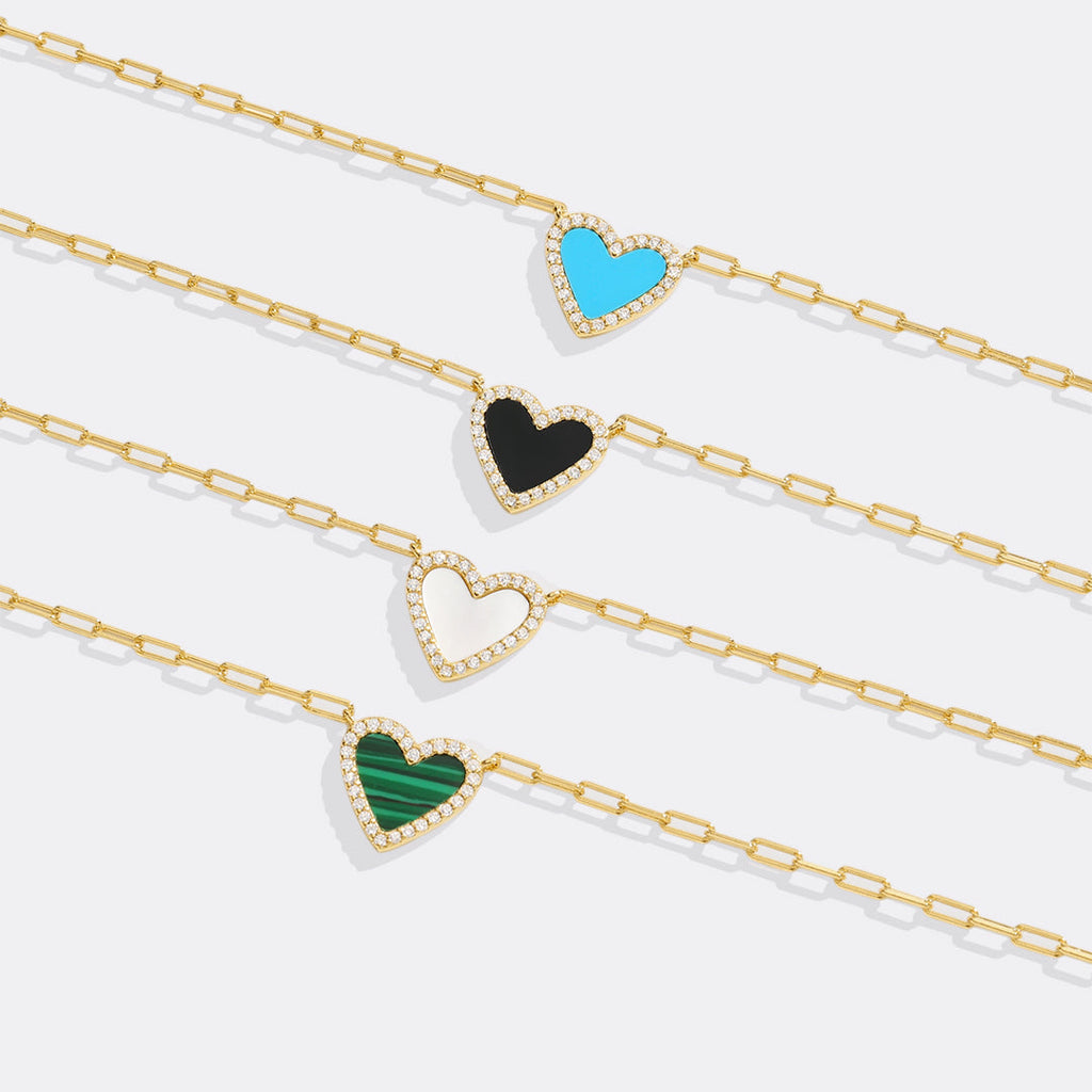 Collana delicata a catena a clip con cuore