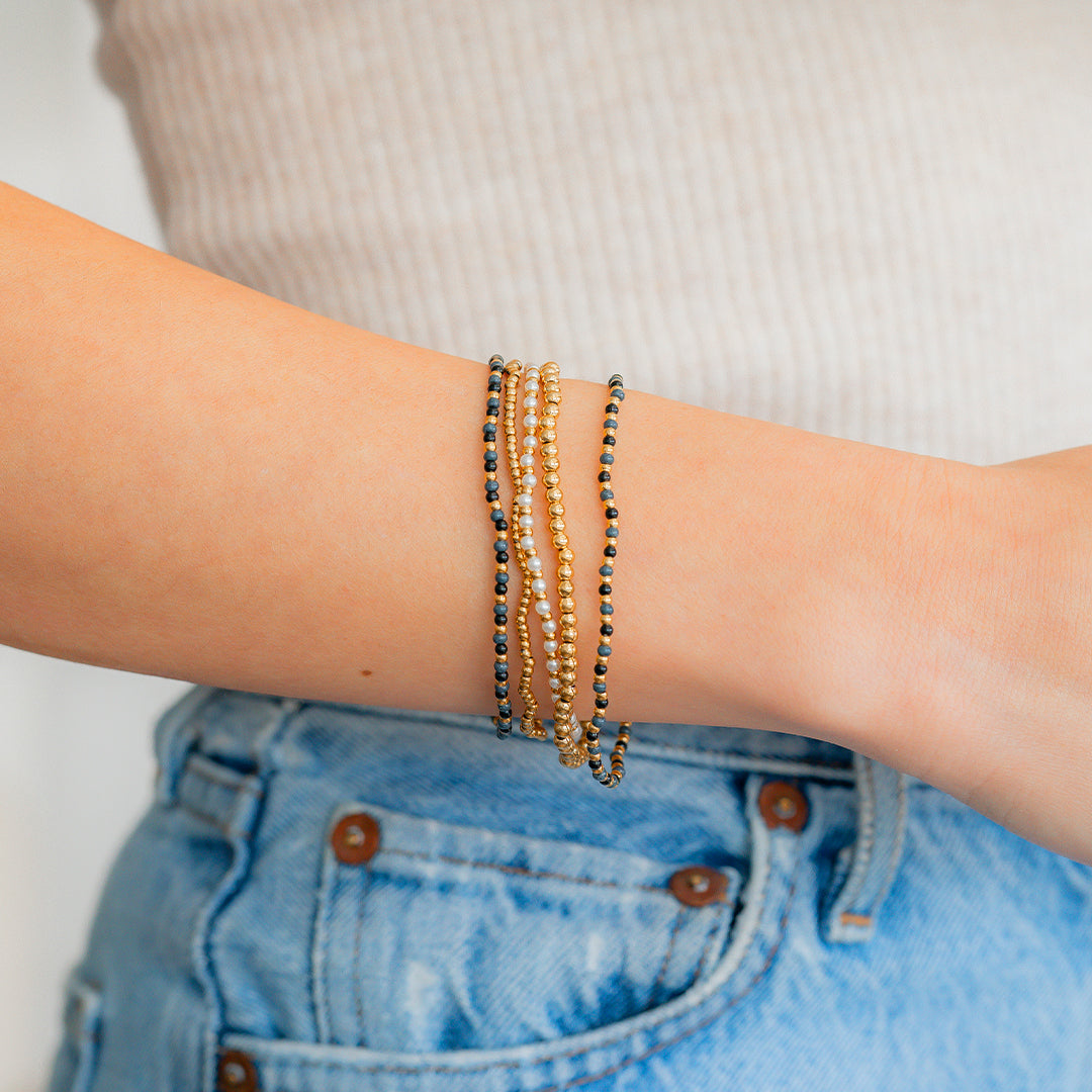 Ensemble de bracelets empilables Weather the Storm avec perles