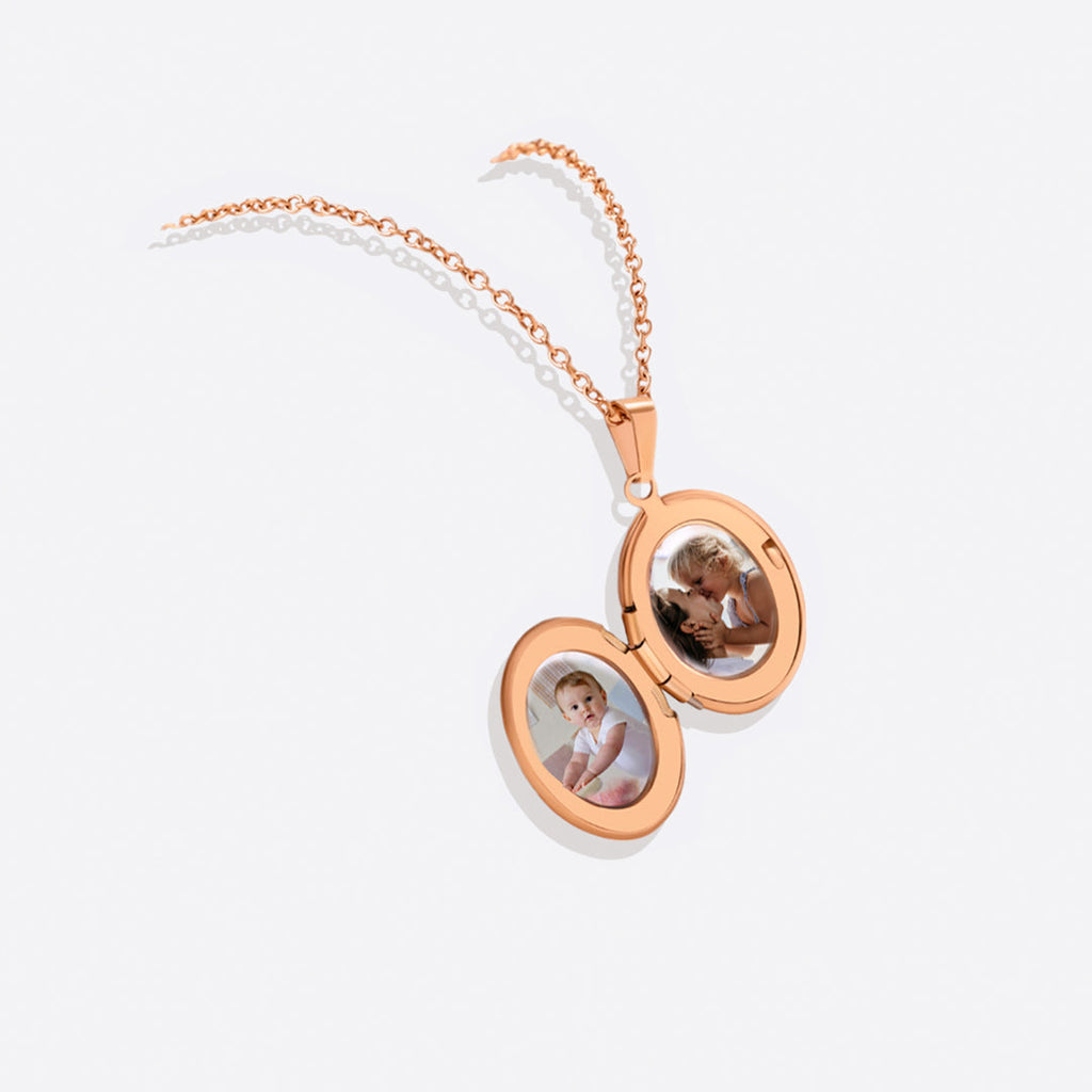 Colar Medalhão Oval com Foto Gravada