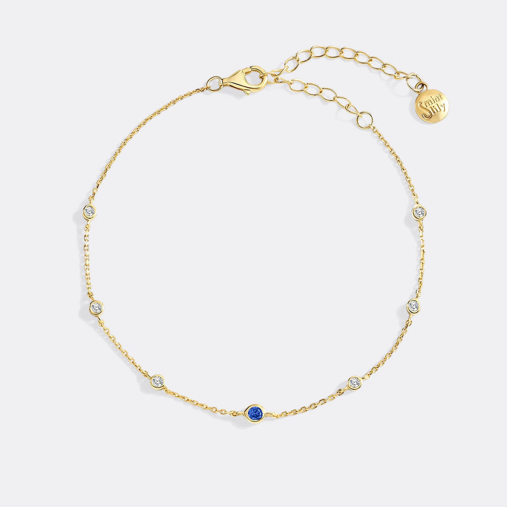 September Geboortesteen Station Armband