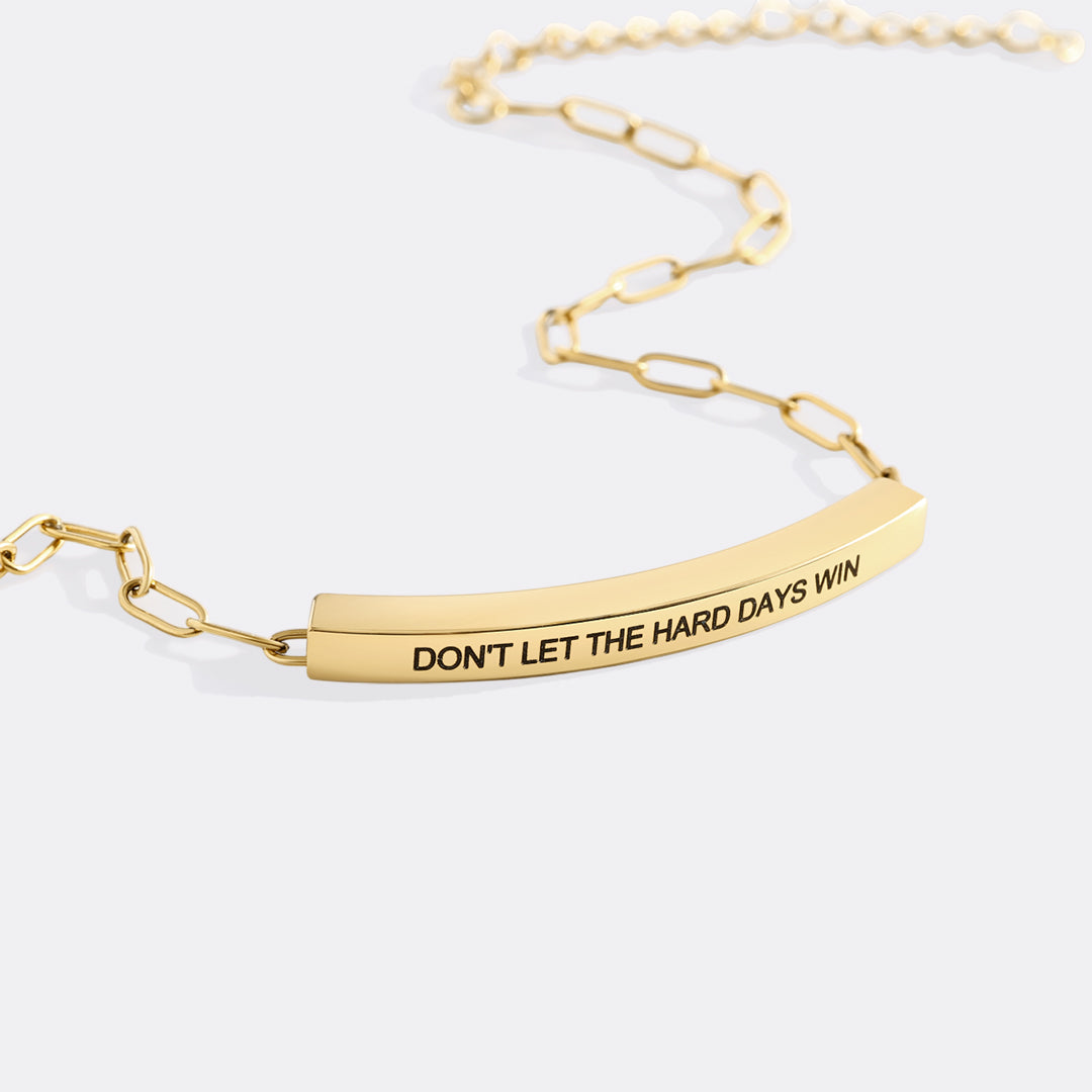 Bracciale ispiratore a catena a clip "Non lasciare che i giorni difficili vincano"