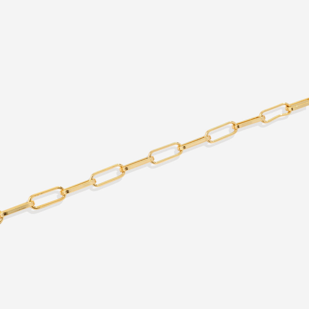 Mint Paperclip Necklace with Pave Initial Charm