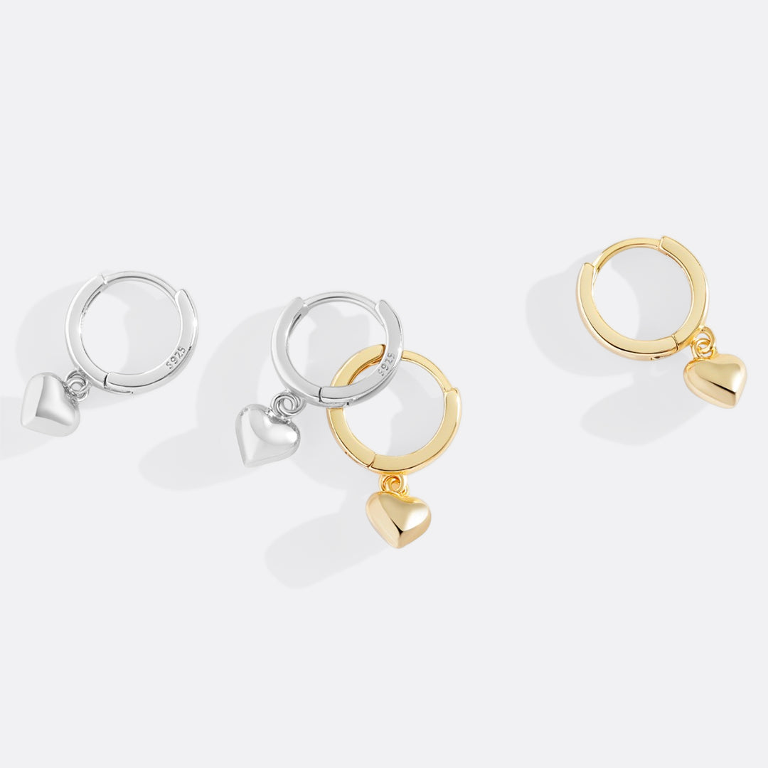 Boucles d’oreilles créoles délicates en forme de cœur
