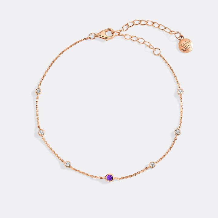 Februari geboortesteen station armband
