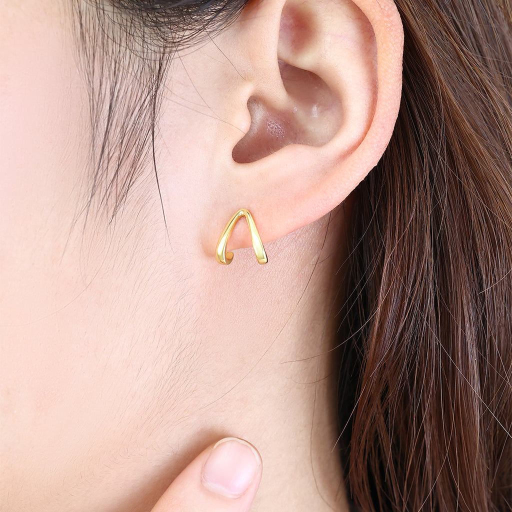 Boucles d'oreilles créoles Wishbone en or