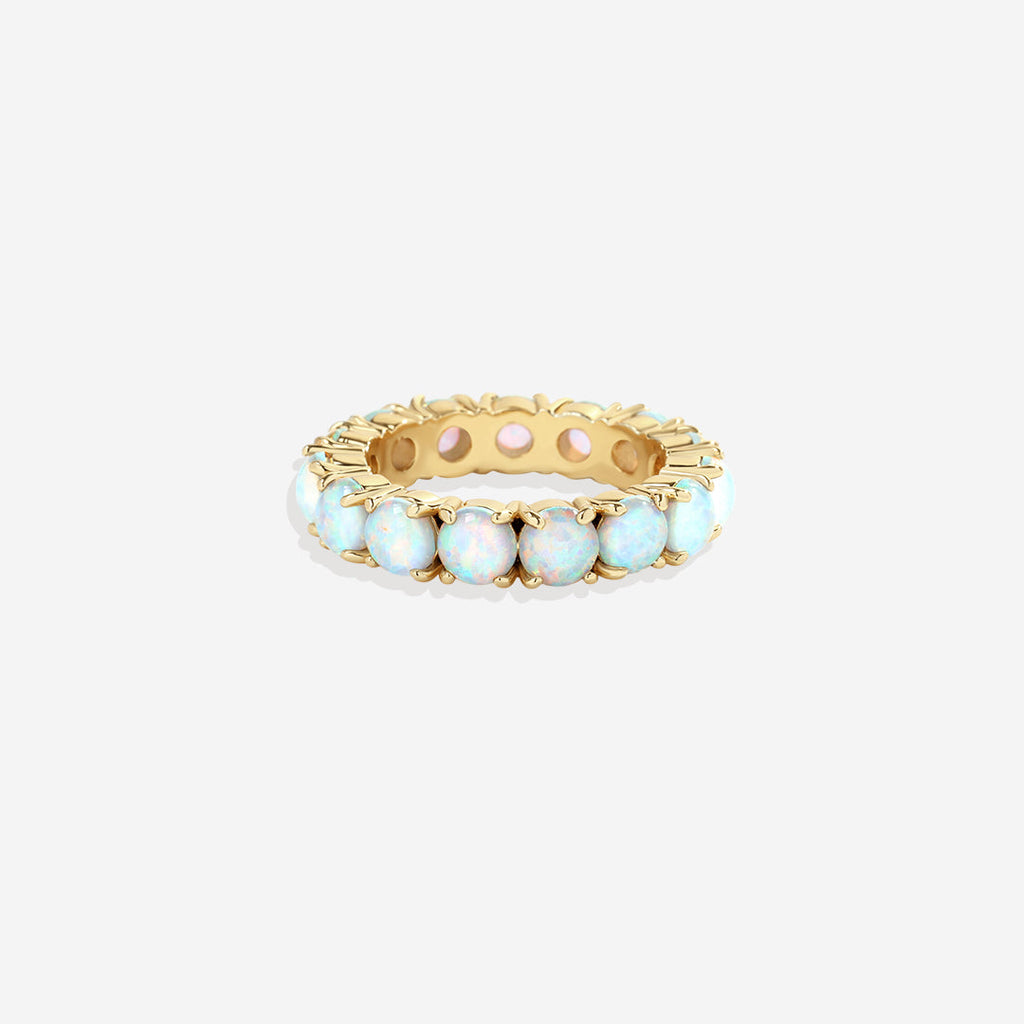 Blue Opal Eternity Ring
