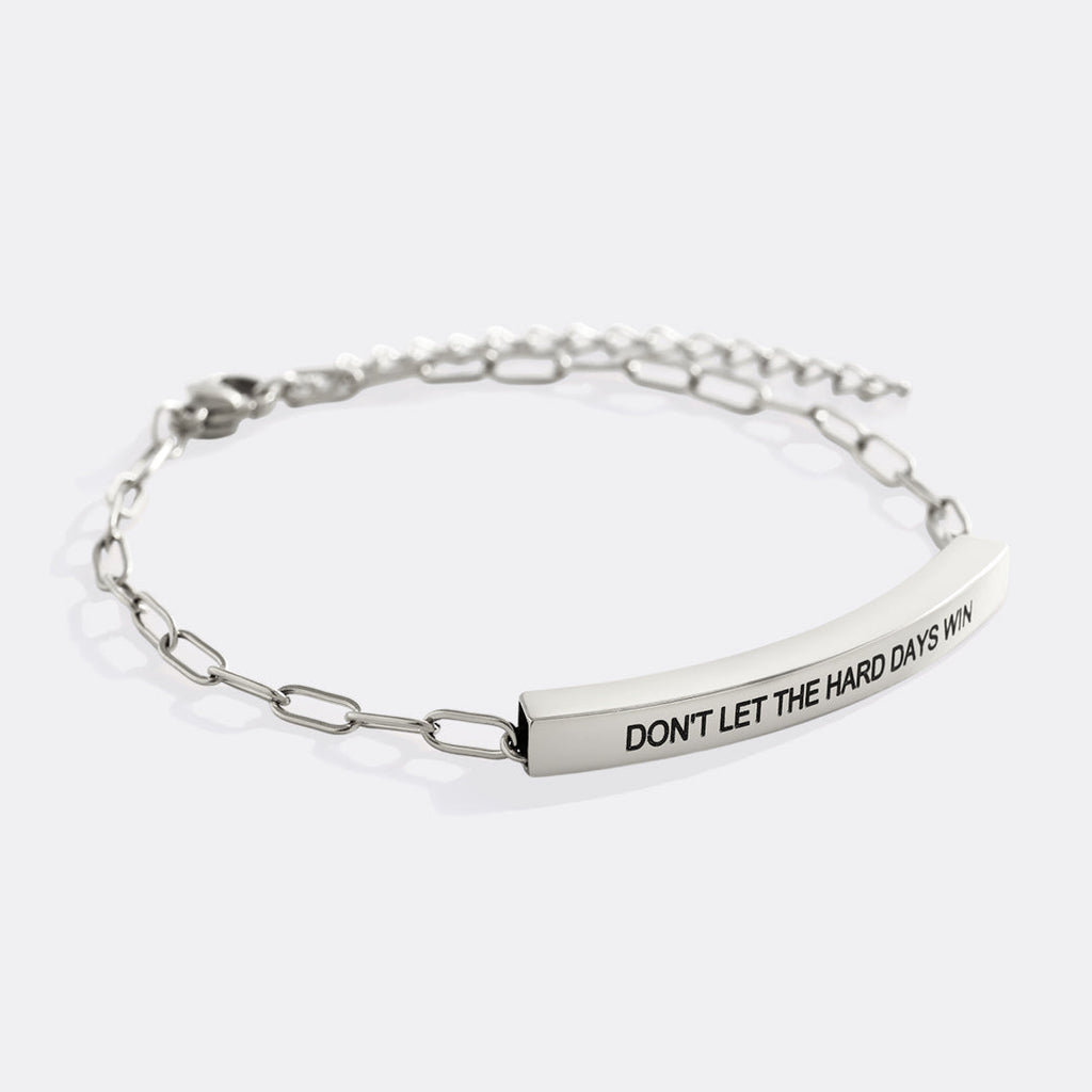 Bracciale ispiratore a catena a clip "Non lasciare che i giorni difficili vincano"