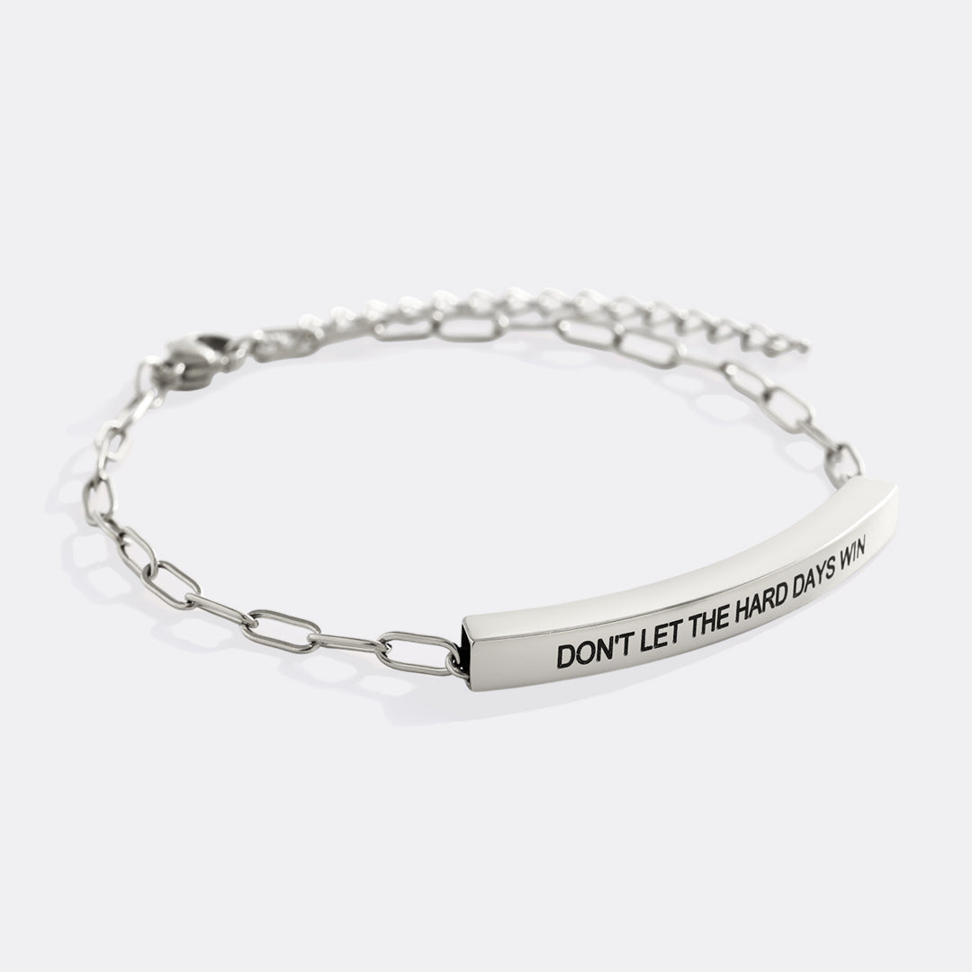 Bracciale ispiratore a catena a clip "Non lasciare che i giorni difficili vincano"