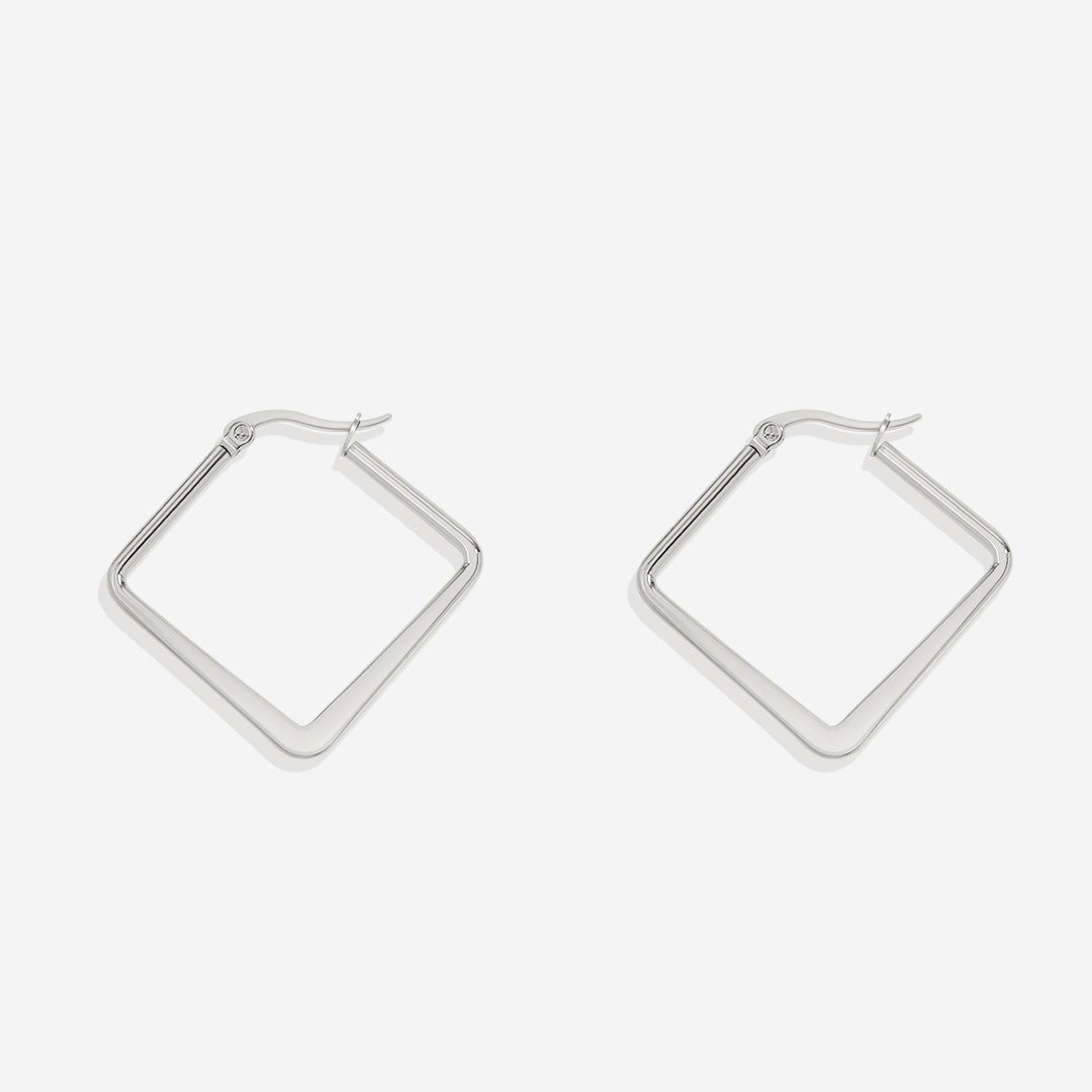 Boucles d'Oreilles Créoles Géométriques Girl Boss