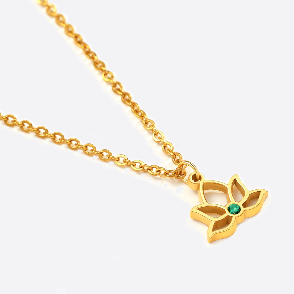 Mini Lotus geboortesteen hanger ketting