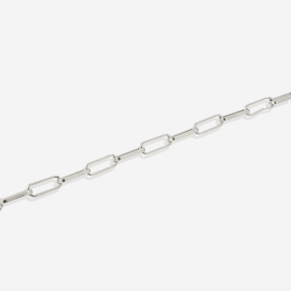 Mint Paperclip Necklace with Pave Initial Charm