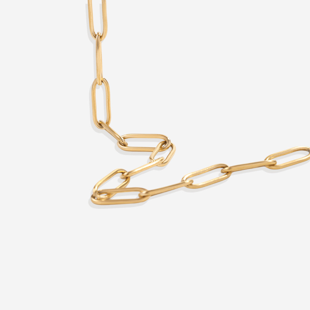 Paperclip Bracelet with Pearl Accent