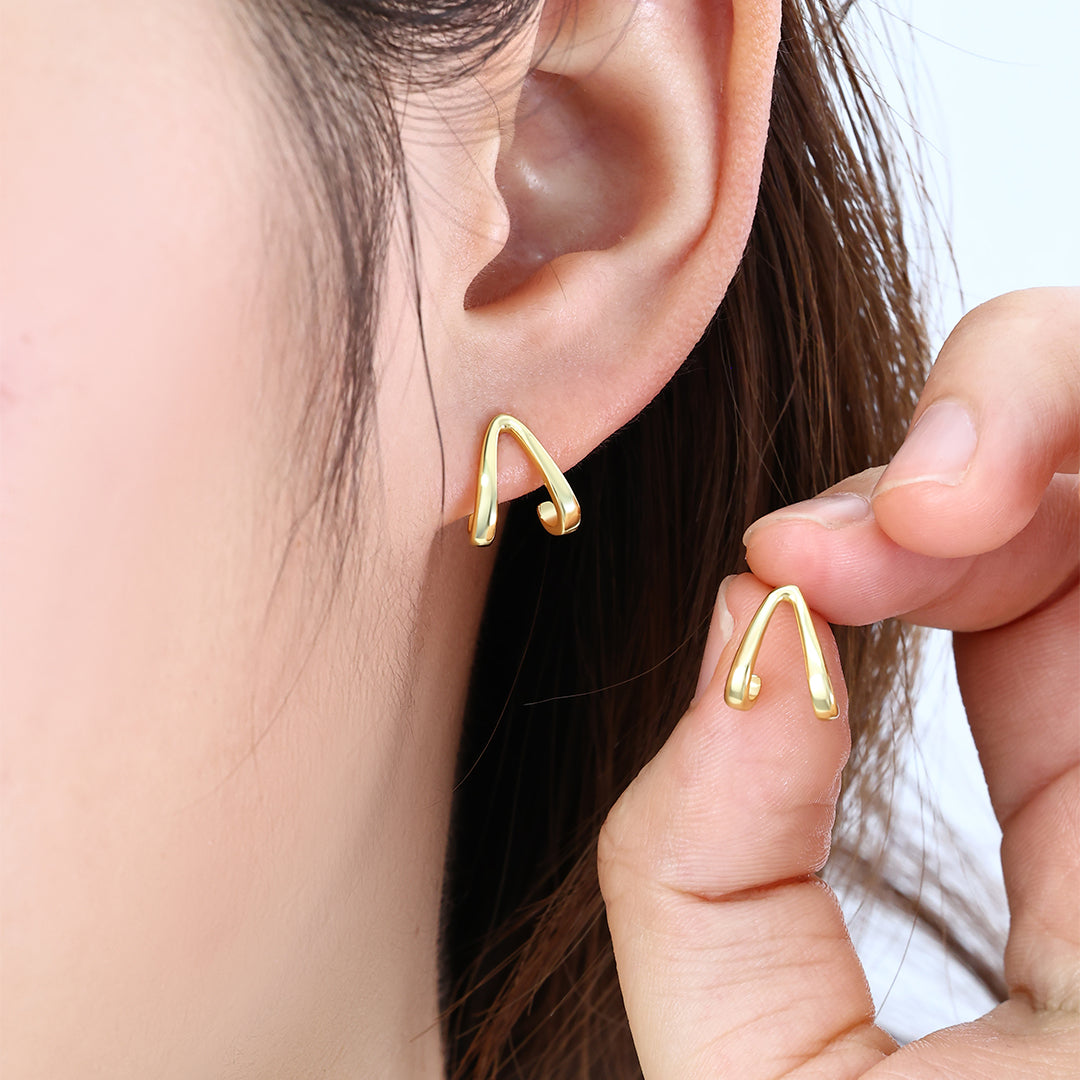 Boucles d'oreilles créoles Wishbone en or