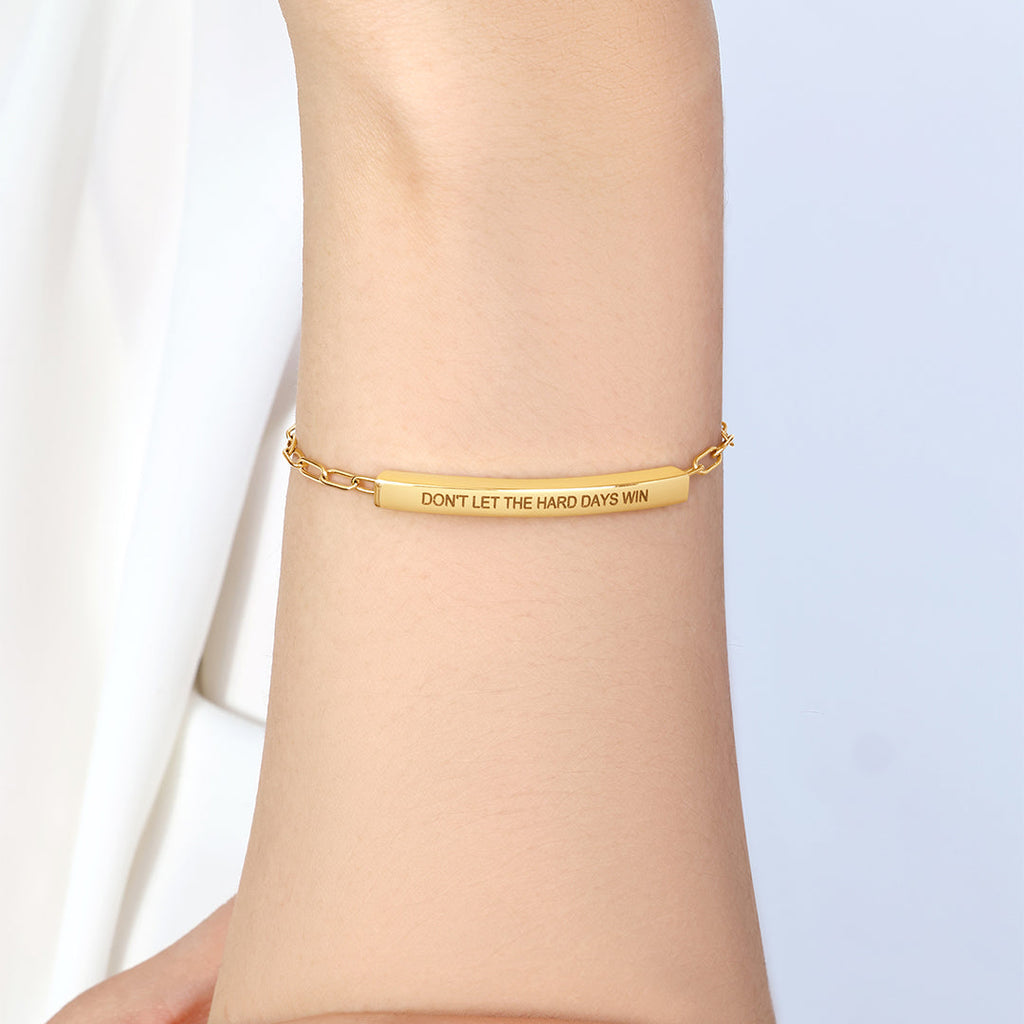 Bracciale ispiratore a catena a clip "Non lasciare che i giorni difficili vincano"