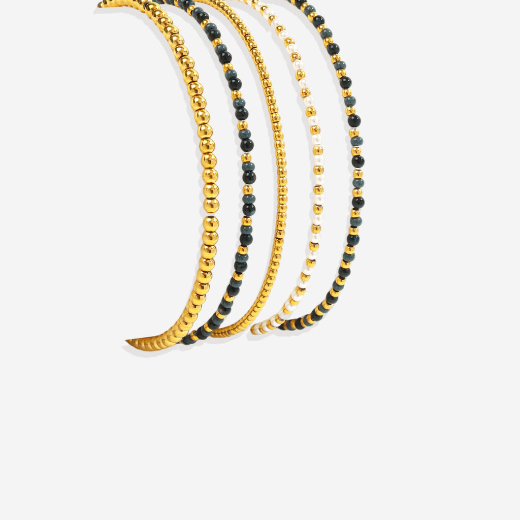 Ensemble de bracelets empilables Weather the Storm avec perles