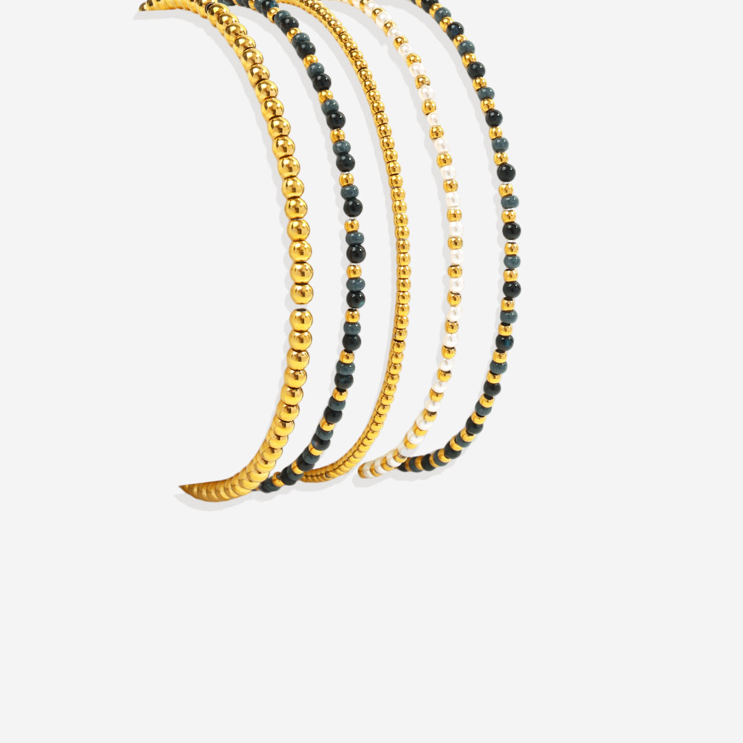Ensemble de bracelets empilables Weather the Storm avec perles
