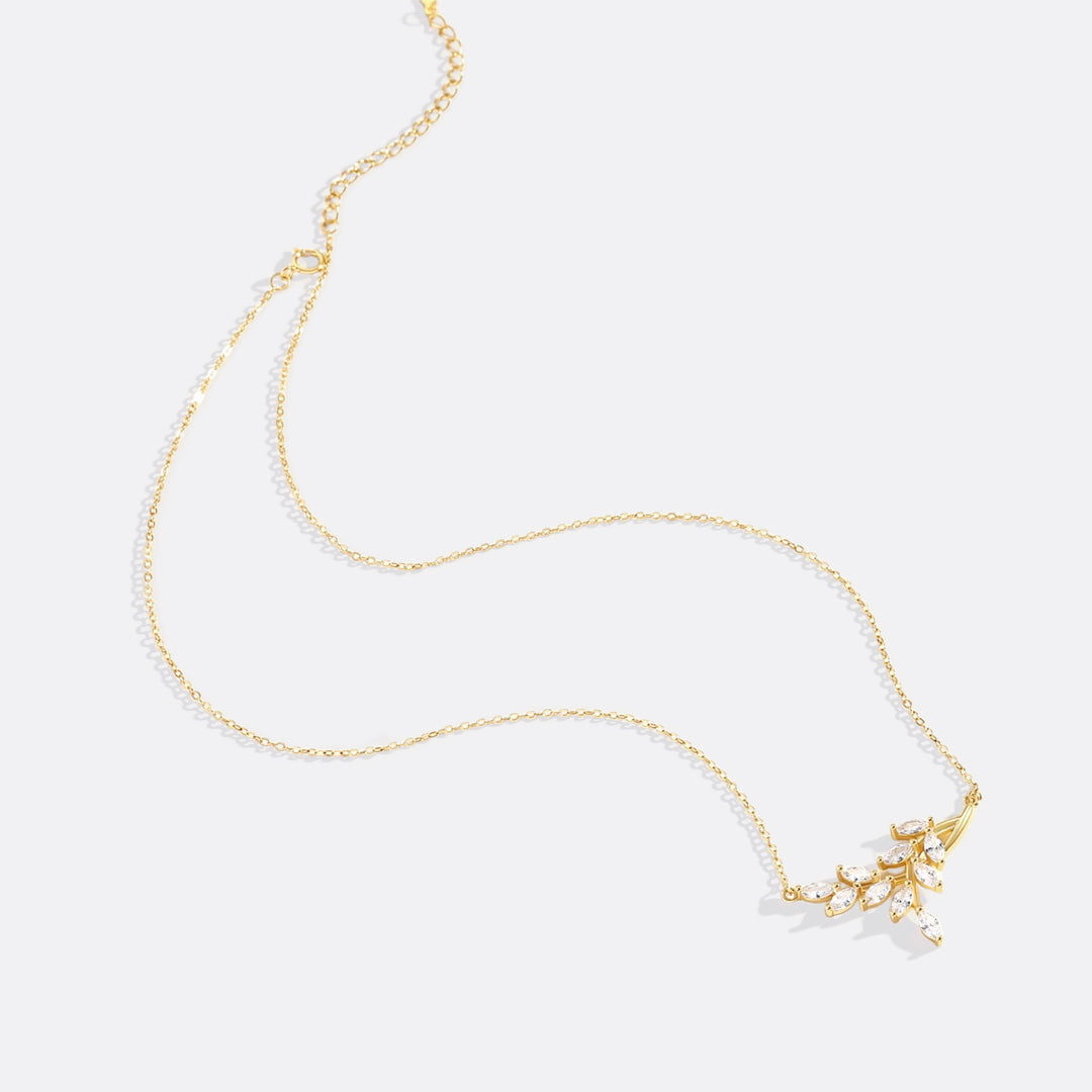 Birthstone Leaf Pendant Necklace