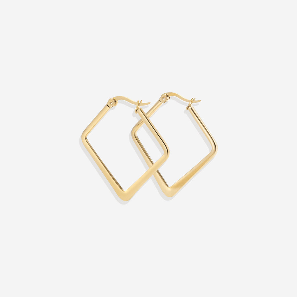 Boucles d'Oreilles Créoles Géométriques Girl Boss