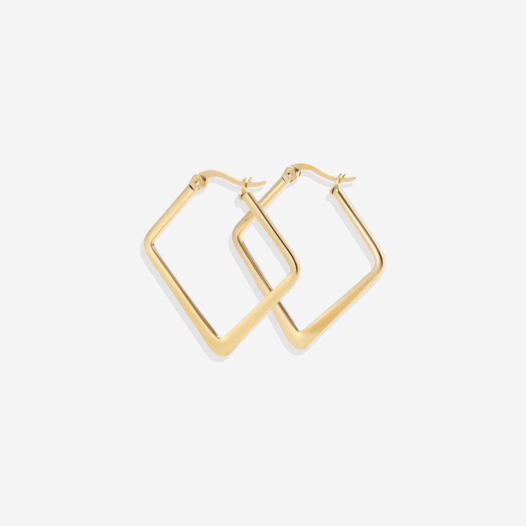 Boucles d'Oreilles Créoles Géométriques Girl Boss