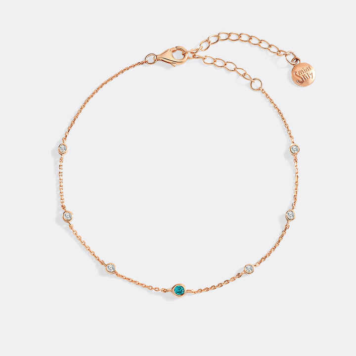 Bracciale con pietra di nascita di marzo