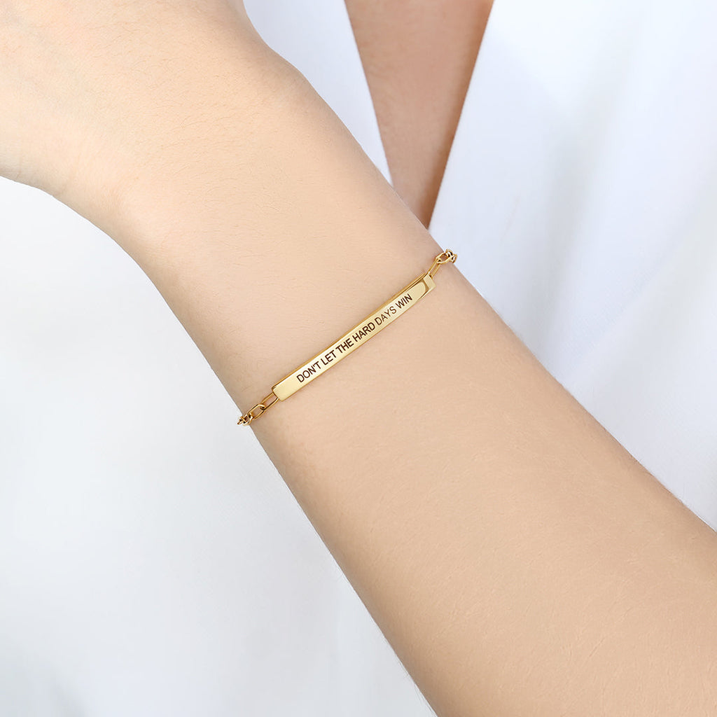 Bracciale ispiratore a catena a clip "Non lasciare che i giorni difficili vincano"