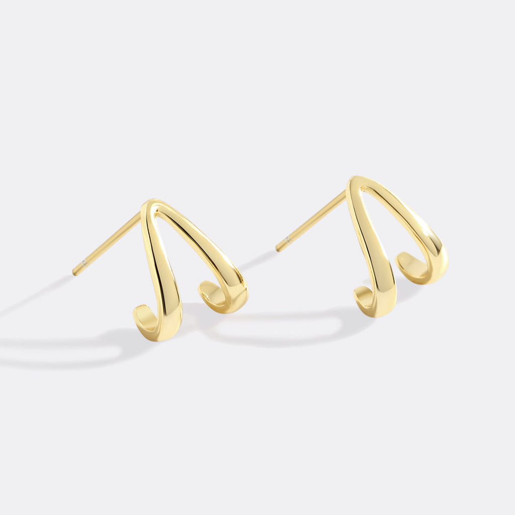 Boucles d'oreilles créoles Wishbone en or