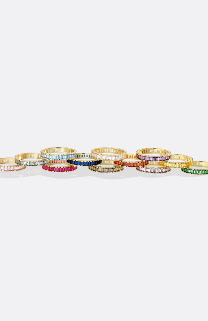 Baguette Birthstone Eternity Band