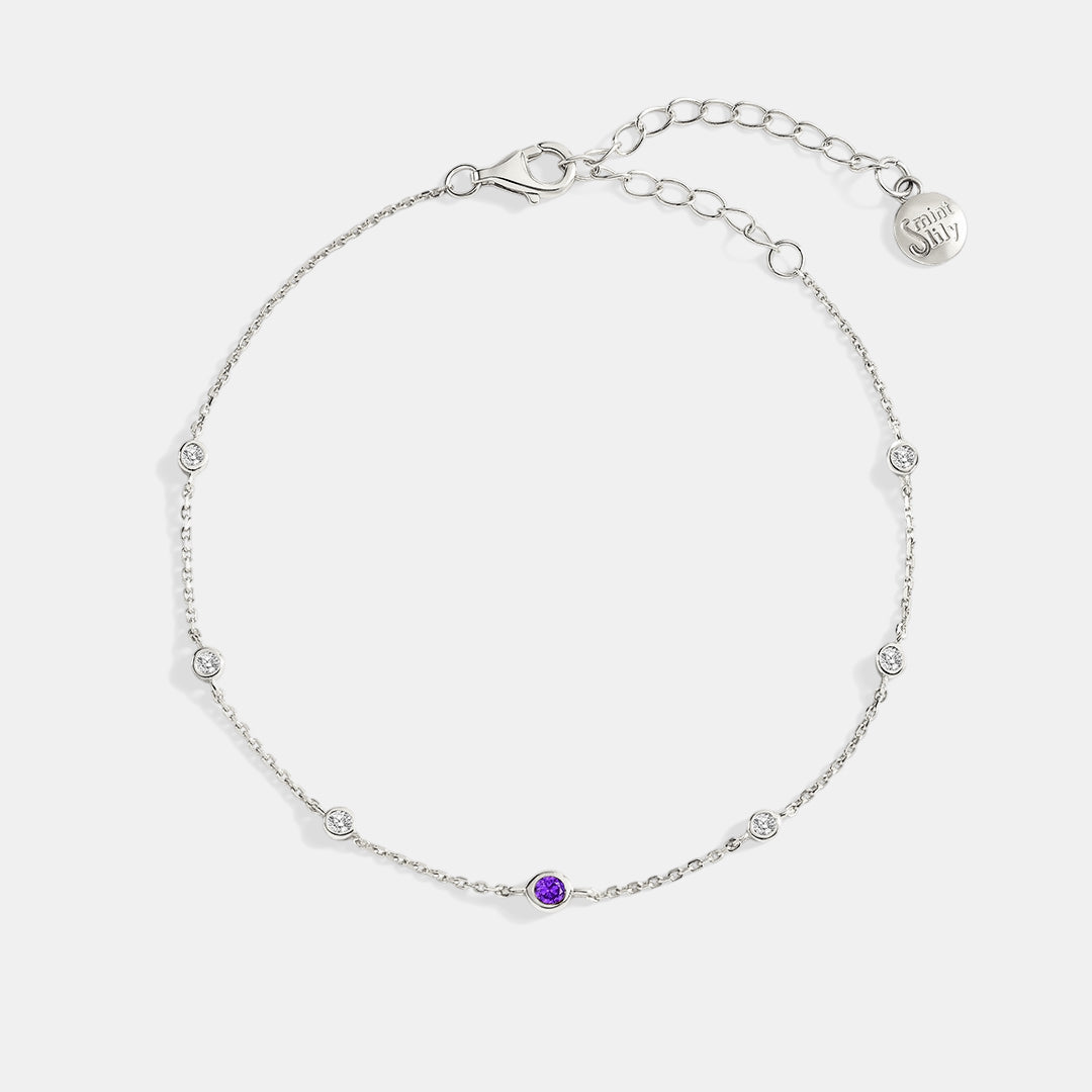 Februari geboortesteen station armband