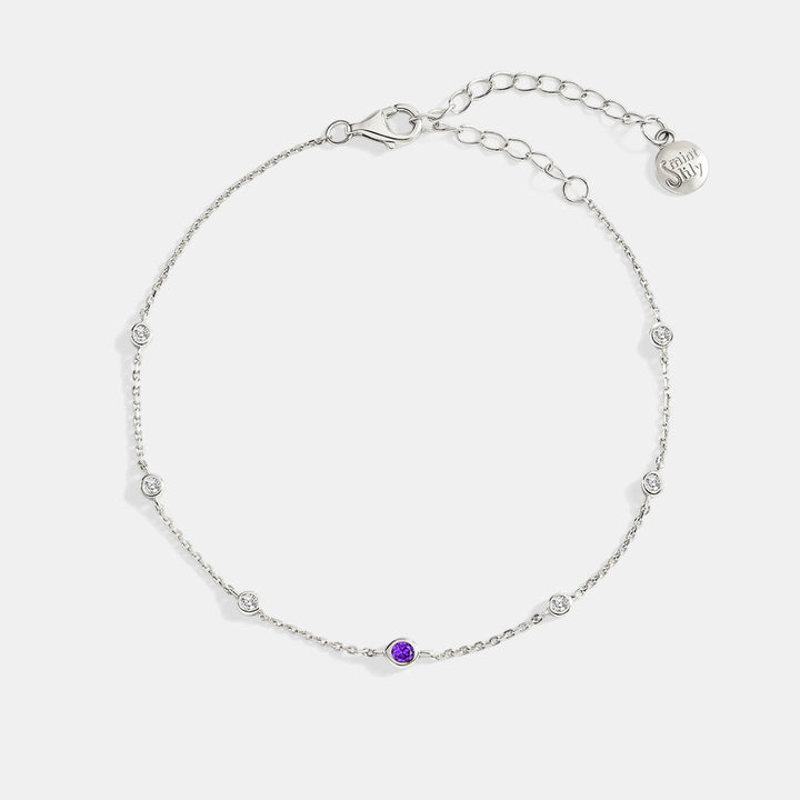 Februari geboortesteen station armband
