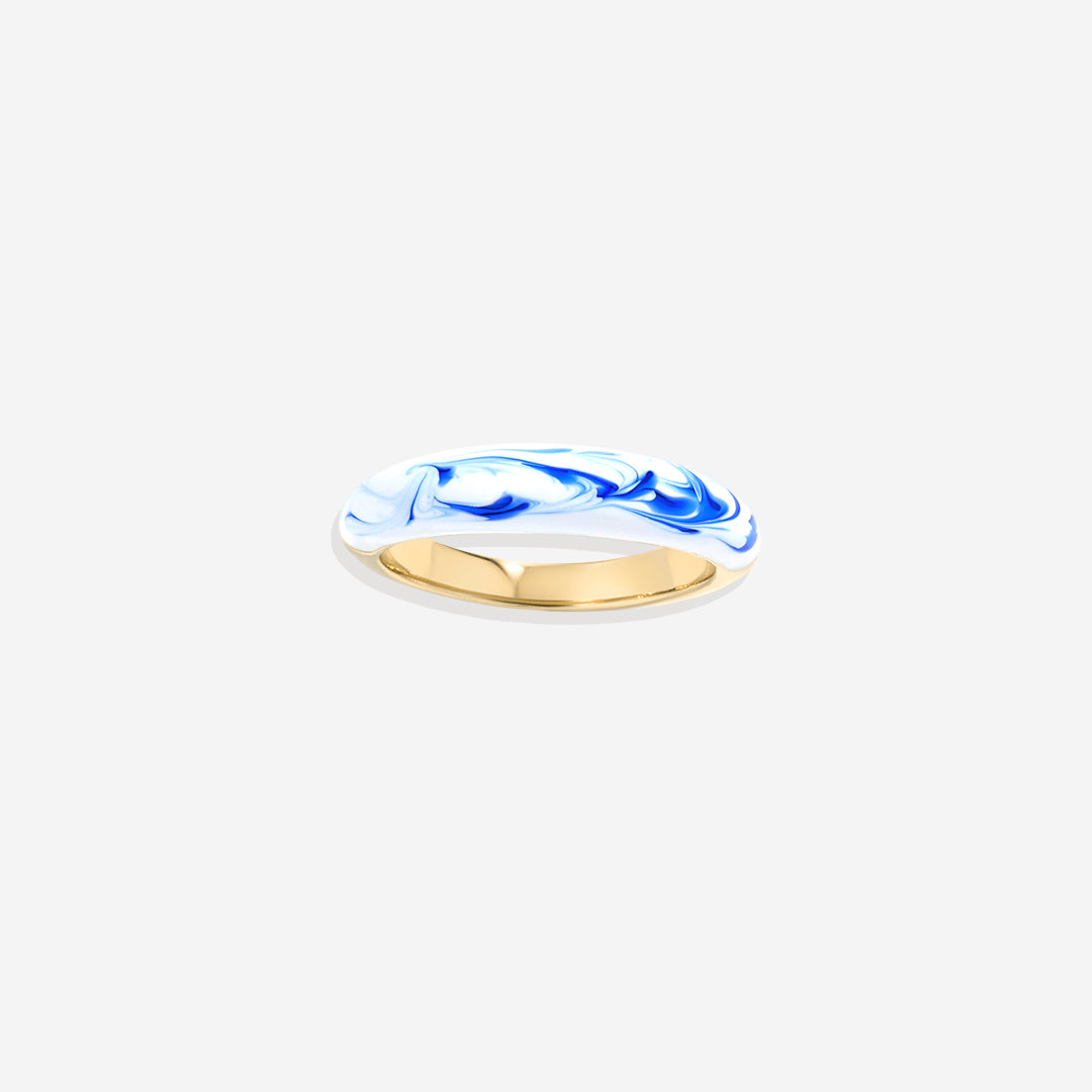 Kék porcelán kupola gyűrű