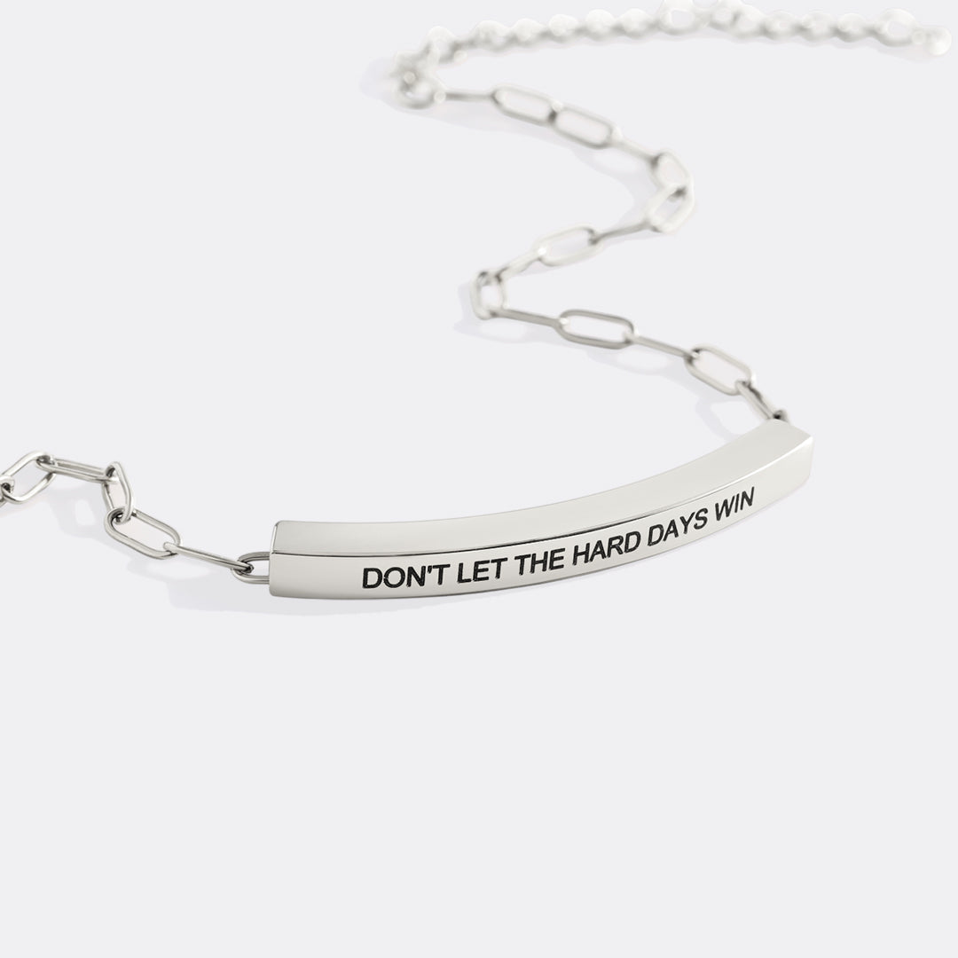 Bracciale ispiratore a catena a clip "Non lasciare che i giorni difficili vincano"