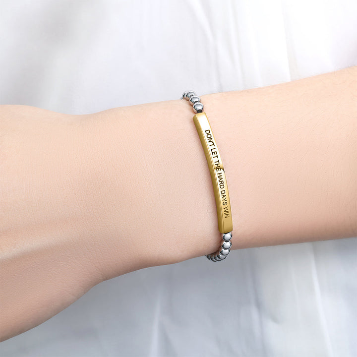 Bracciale ispiratore con perline "Non lasciare che i giorni difficili vincano"