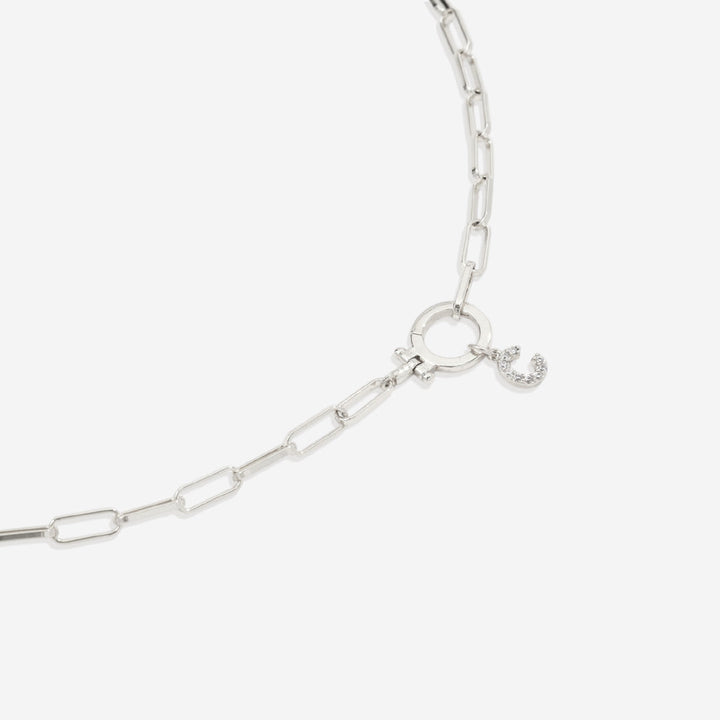 Mintfarget paperclip-kjede med pavebokstavsanheng