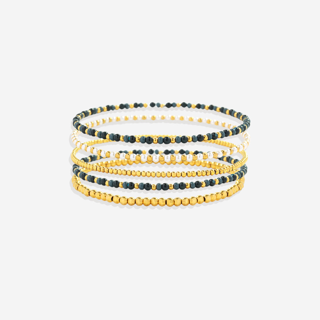 Ensemble de bracelets empilables Weather the Storm avec perles