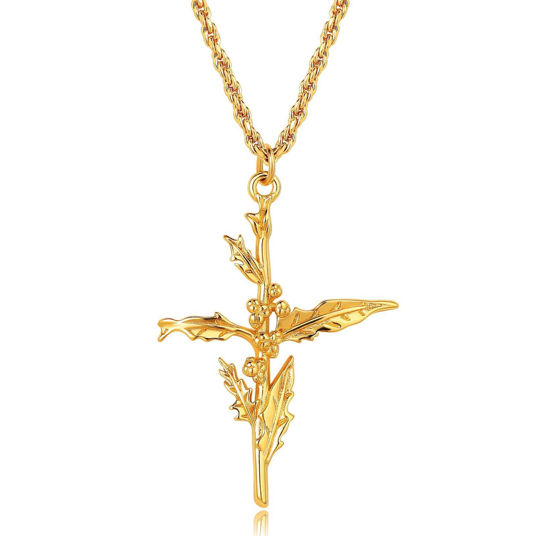 Bloemenkruis Hanger Ketting