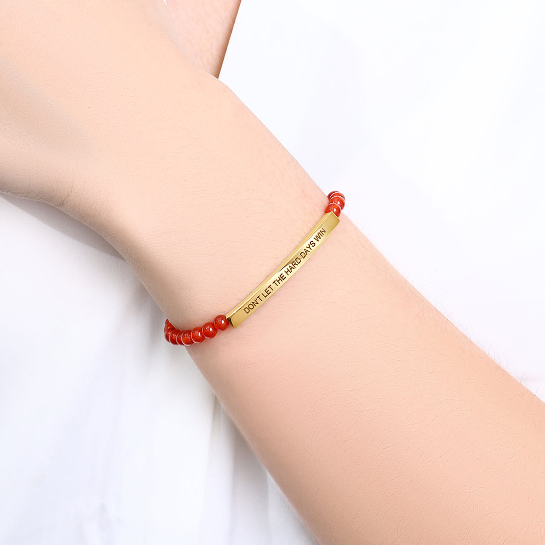 Bracciale ispiratore con perline "Non lasciare che i giorni difficili vincano"