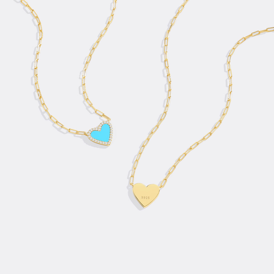 Collana delicata a catena a clip con cuore