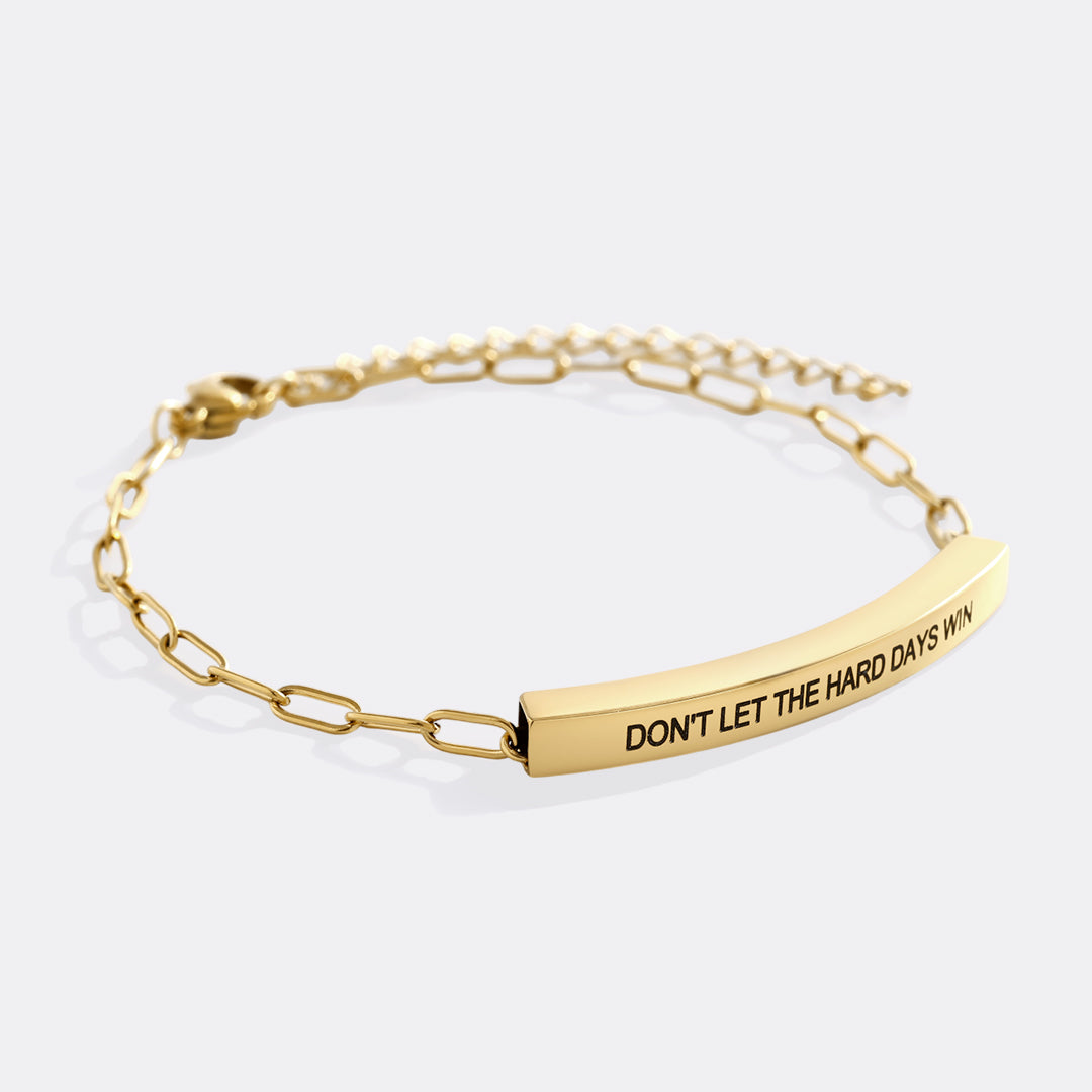 Bracciale ispiratore a catena a clip "Non lasciare che i giorni difficili vincano"