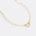 Pave Mint Paperclip Necklace