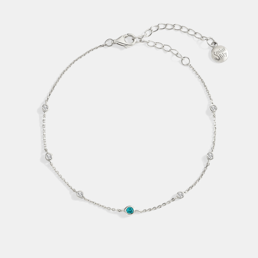 Bracciale con pietra di nascita di marzo