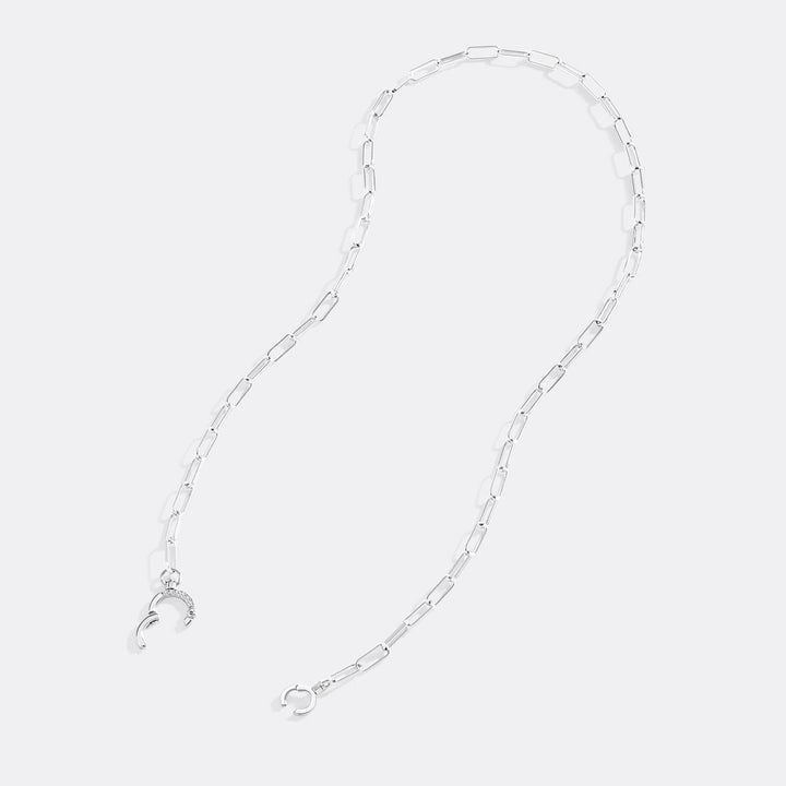 Halsband med mintfärgad pappersklämma och pavé-stenar