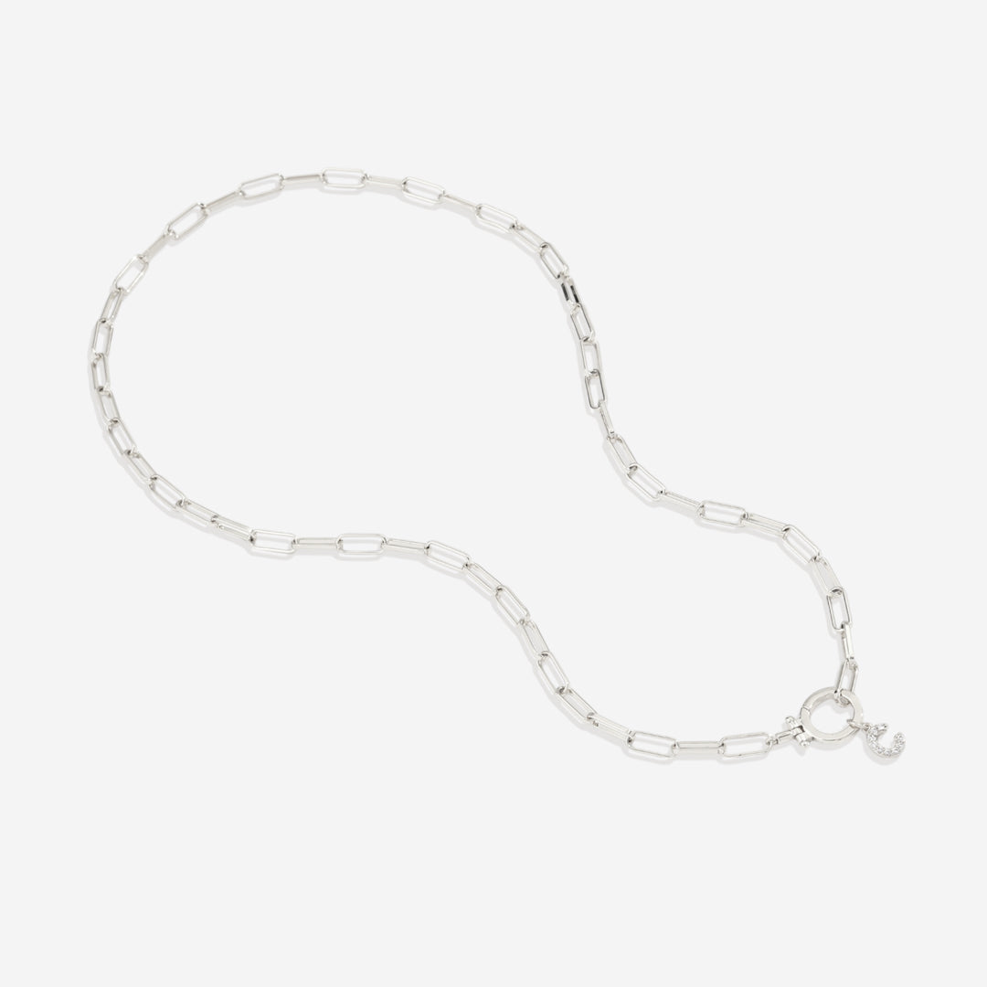 Mintfarget paperclip-kjede med pavebokstavsanheng