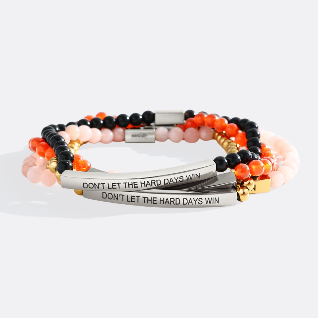 Bracciale ispiratore con perline "Non lasciare che i giorni difficili vincano"