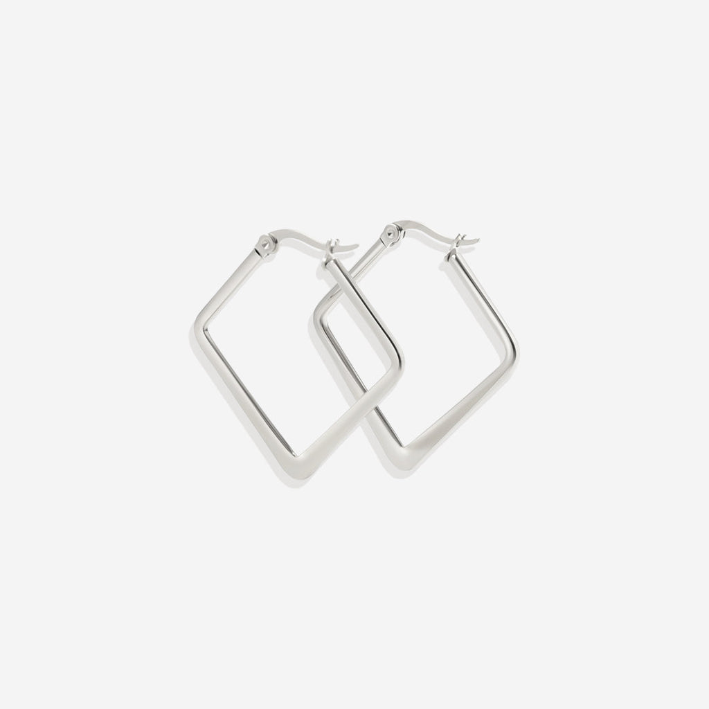 Boucles d'Oreilles Créoles Géométriques Girl Boss