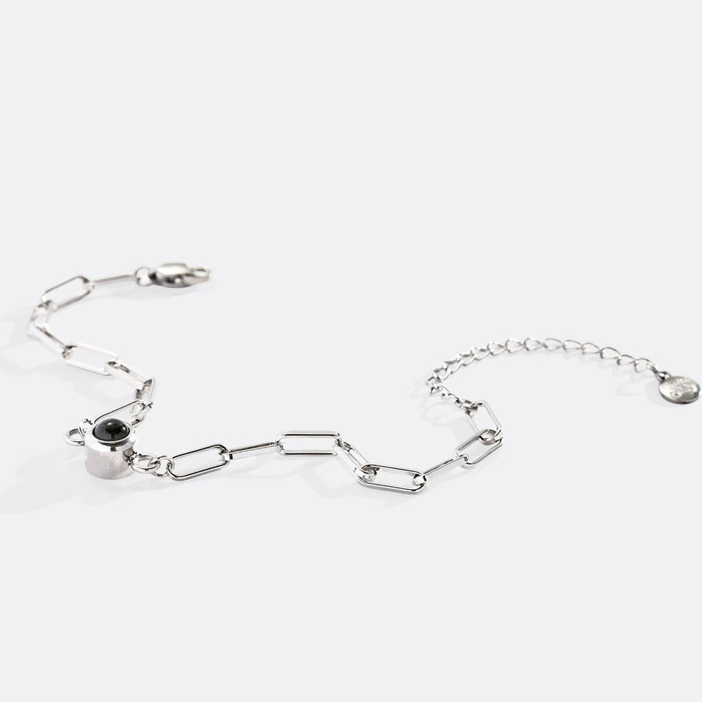 Fotoarmband mit Büroklammerkette