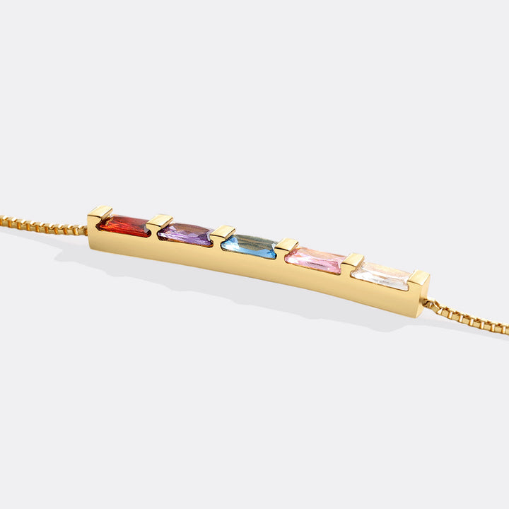 Fin Baguette Fødselsstensarmbånd
