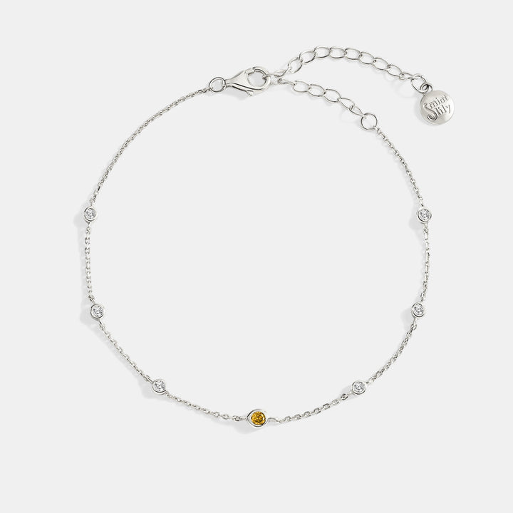 November Birthstone Station Bracelet
