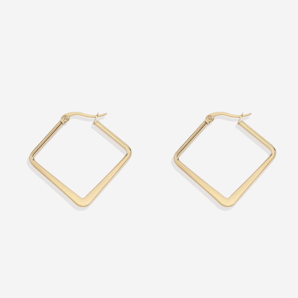 Boucles d'Oreilles Créoles Géométriques Girl Boss
